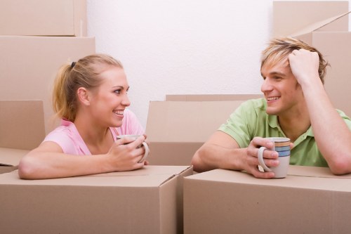 Removal team planning a flat move in Tufnell Park with boxes and furniture