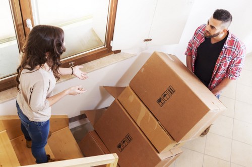A moving team handling a flat move in Tufnell Park